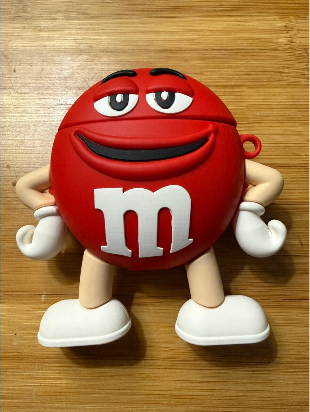 Red M&M Character Silicone Keychain Airpods gen 1 -2 case or bag charm